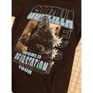 VINTAGE Y2K Godzilla World Devastation Tour T-Shirt SMALL Monster Horror Movie